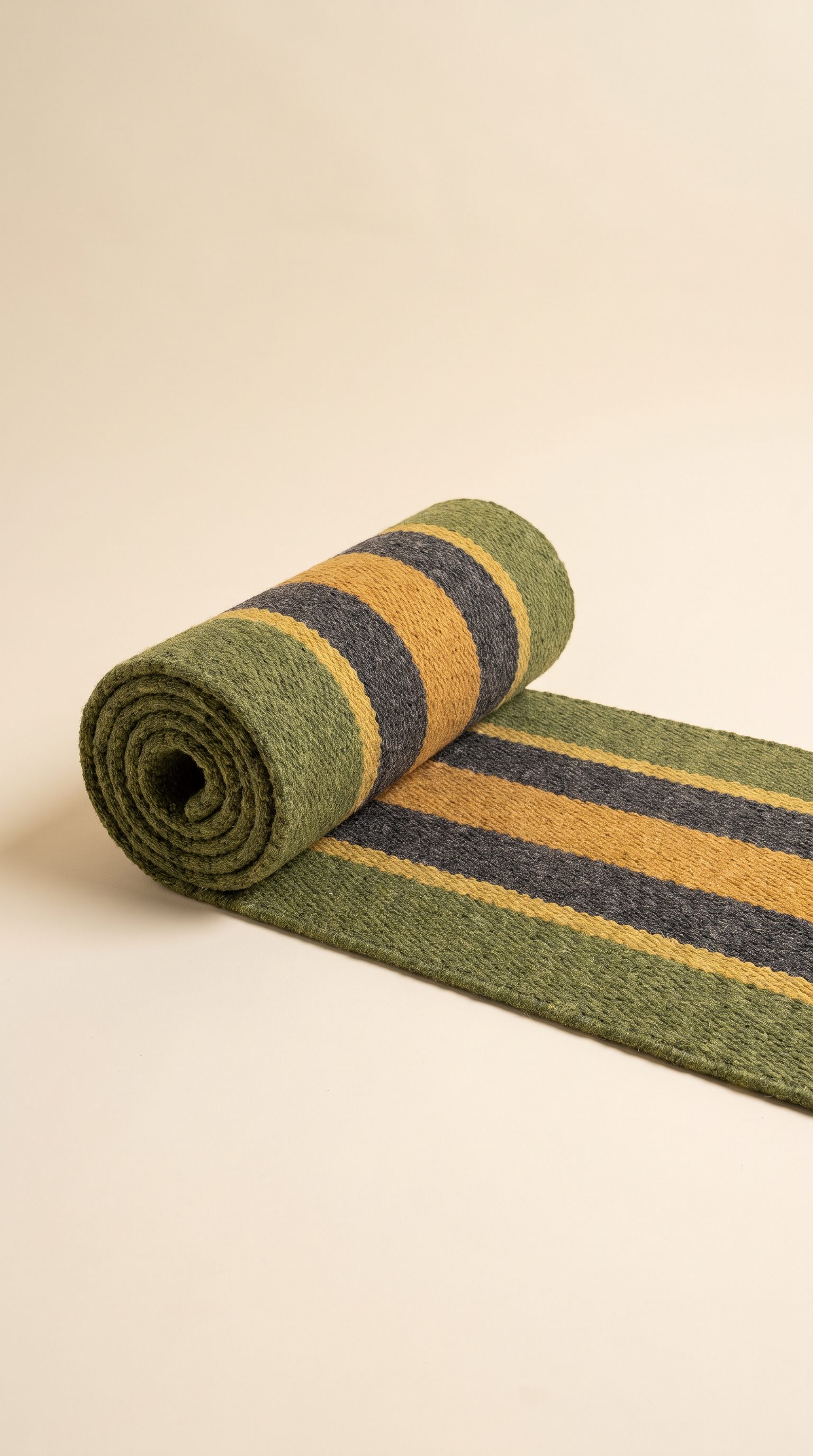 Striped wool hallway runner